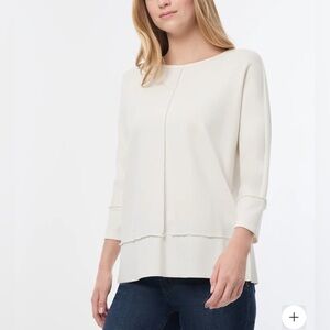 Jones New York Seam Detail Dolman Tunic in Cream NWOTSize XL